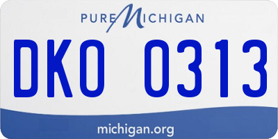 MI license plate DKO0313