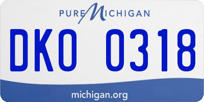 MI license plate DKO0318