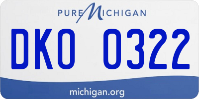 MI license plate DKO0322