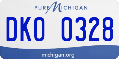 MI license plate DKO0328
