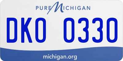 MI license plate DKO0330