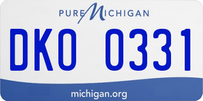 MI license plate DKO0331
