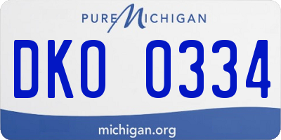 MI license plate DKO0334