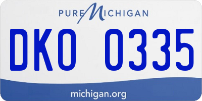 MI license plate DKO0335