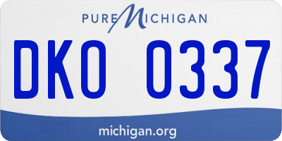 MI license plate DKO0337