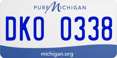MI license plate DKO0338