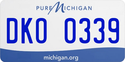 MI license plate DKO0339