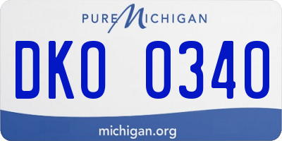 MI license plate DKO0340