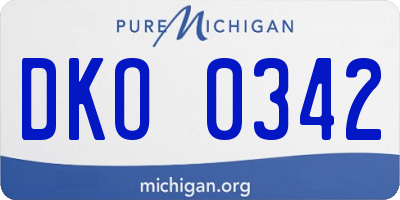 MI license plate DKO0342