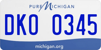 MI license plate DKO0345