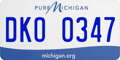 MI license plate DKO0347
