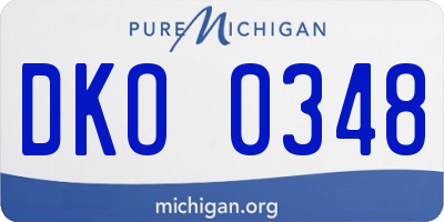 MI license plate DKO0348