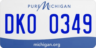 MI license plate DKO0349