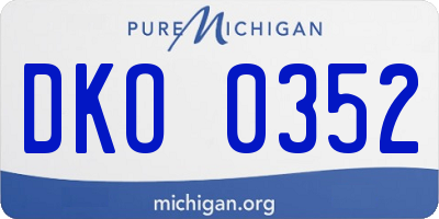 MI license plate DKO0352