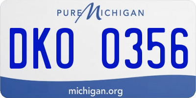 MI license plate DKO0356