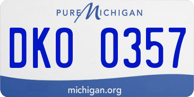MI license plate DKO0357