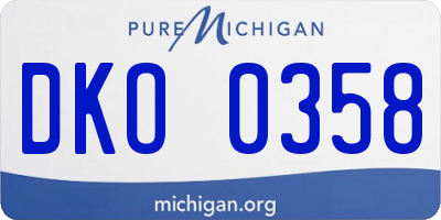 MI license plate DKO0358