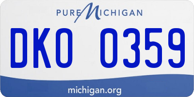 MI license plate DKO0359