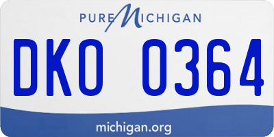 MI license plate DKO0364