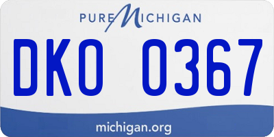 MI license plate DKO0367