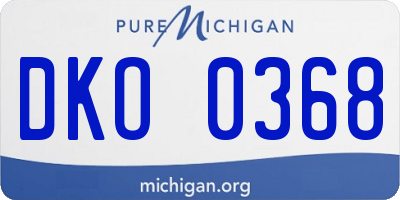 MI license plate DKO0368