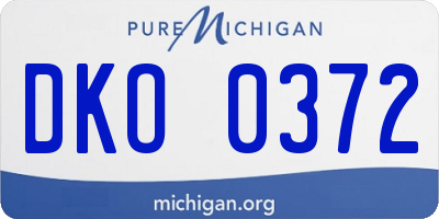 MI license plate DKO0372