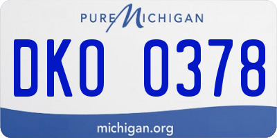 MI license plate DKO0378