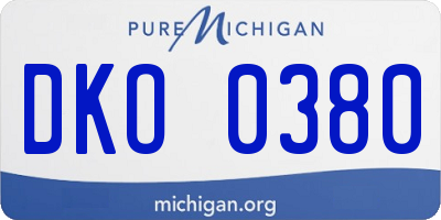 MI license plate DKO0380