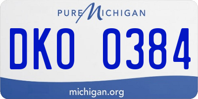 MI license plate DKO0384