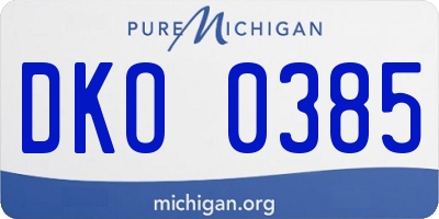 MI license plate DKO0385