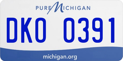 MI license plate DKO0391