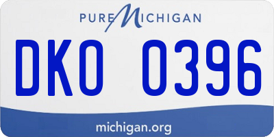 MI license plate DKO0396