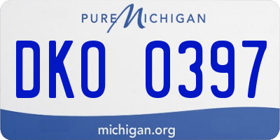 MI license plate DKO0397