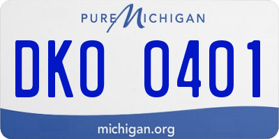 MI license plate DKO0401