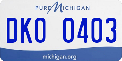 MI license plate DKO0403