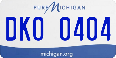 MI license plate DKO0404