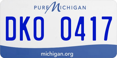 MI license plate DKO0417