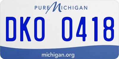 MI license plate DKO0418