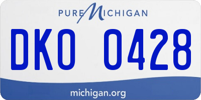 MI license plate DKO0428