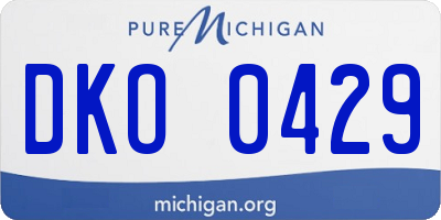 MI license plate DKO0429