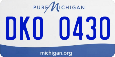 MI license plate DKO0430