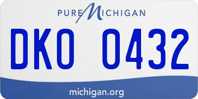 MI license plate DKO0432