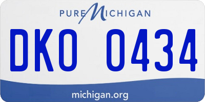 MI license plate DKO0434