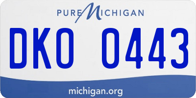 MI license plate DKO0443