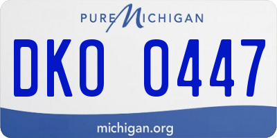 MI license plate DKO0447