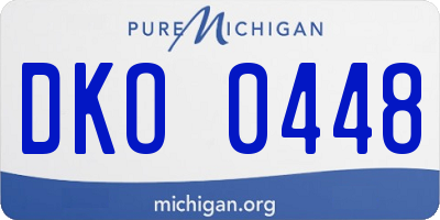 MI license plate DKO0448