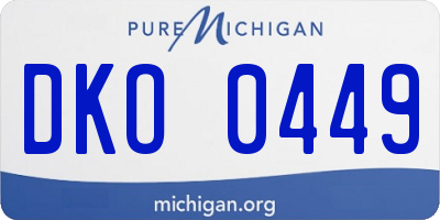 MI license plate DKO0449