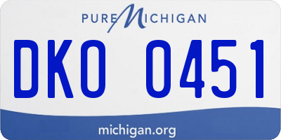 MI license plate DKO0451