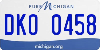MI license plate DKO0458