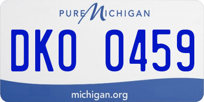 MI license plate DKO0459